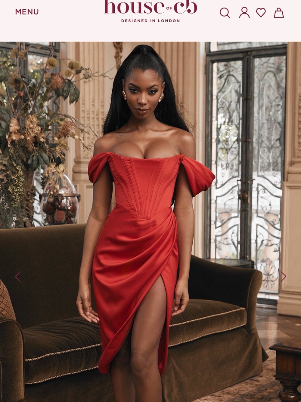 House of CB Loretta Off-shoulder Draped Midi Dress